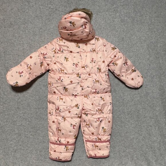 Carters Baby Girl 12 months Pram Pink Snowsuit Bunting - Picture 2 of 4